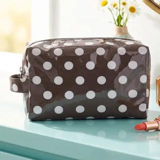 Mabel Brown Polka Dot Cosmetic Bag