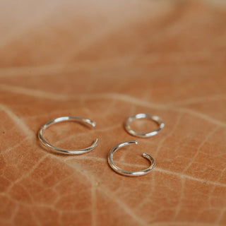 Tiny Hoops | 14k Sterling Silver 7mm // Hello Adorn