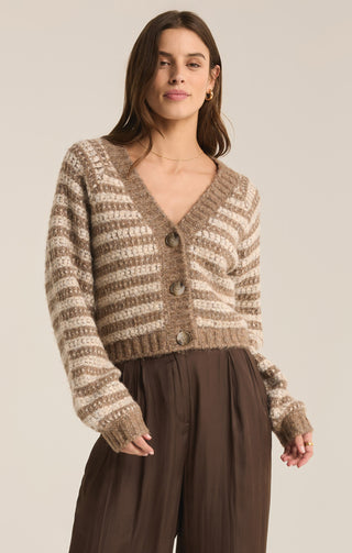 Este Metallic Stripe Cardigan / Campfire / Z Supply