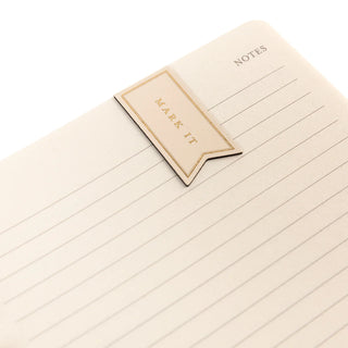 Taupe 6 x 8 Fabric-Covered Journal with Magnetic Bookmarks