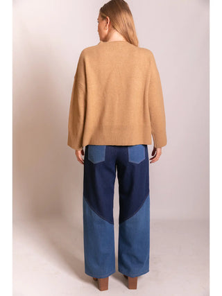 Carly Knit Asymmetrical Front Cardigan - Taupe