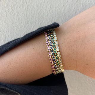 Bezel Tennis Bracelet - Emerald