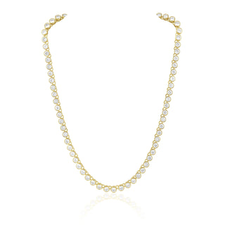 Bezel Tennis Necklace - Gold
