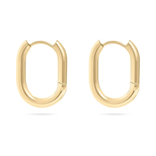 Oval Huggie Earring 18k Gold PVD