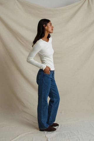 Bianca Micro Modal Cashmere Long Sleeve - Natural // Perfect White Tee