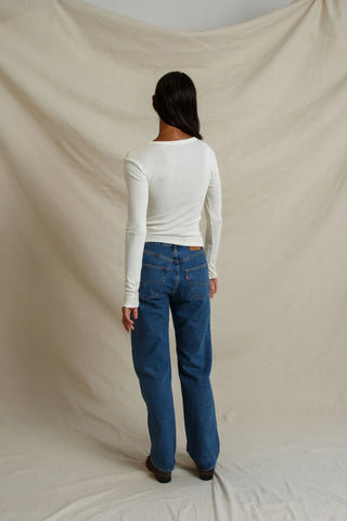 Bianca Micro Modal Cashmere Long Sleeve - Natural // Perfect White Tee