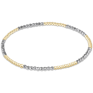 Blissful Pattern 2mm Bead Bracelet Bright Silver Faceted Hematite / Enewton