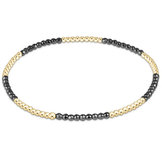 Blissful pattern 2mm bead bracelet - Silver Faceted Hematite / Enewton