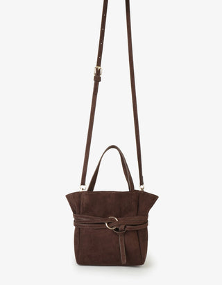 Blythe Mini Faux Suede Purse - Chocolate