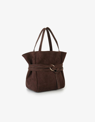Blythe Mini Faux Suede Purse - Chocolate