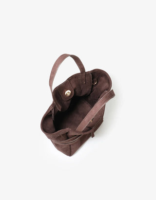 Blythe Mini Faux Suede Purse - Chocolate