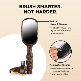 Boar Bristle Hair Brush - Tortoise // Teleties