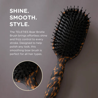 Boar Bristle Hair Brush - Tortoise // Teleties