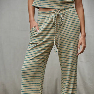 Midweek Striped Pants - Basil Green
