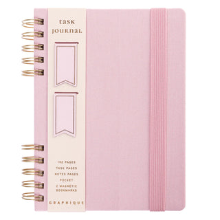 Blush Fabric Bound Task Journal w/ Magnets