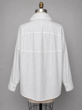 Claire Cotton Poplin Oversized Shirt - White