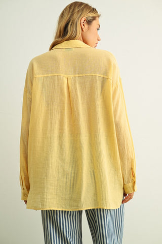 Harlow Beachside Button Down Top - Butter