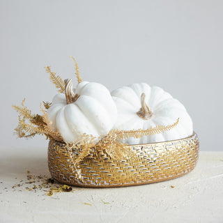 Resin Pumpkin - White & Cream Color