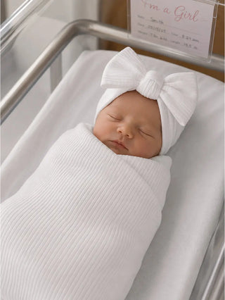 White Ribbed Swaddle