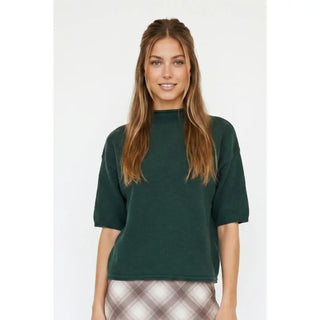 Aveda Mock Neck Short Sleeve - Hunter
