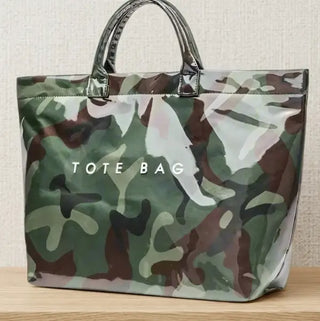 Camo Print Vinyl TOTE Bag