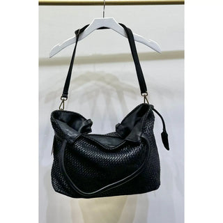 Intrecciato Braided Tote Bag - Black