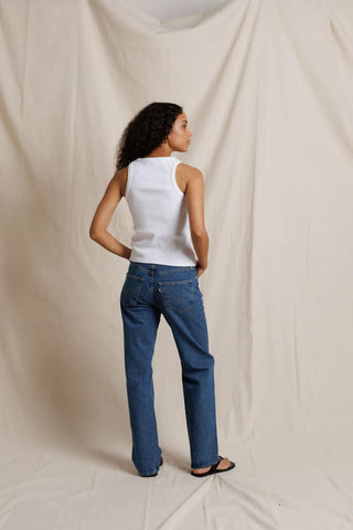 Daphne Heavy Rib High Neck Tank - White // Perfect White Tee