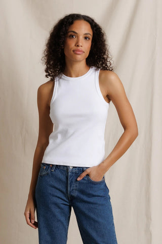 Daphne Heavy Rib High Neck Tank - White // Perfect White Tee