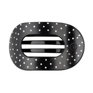Black Polka Dot Party Flat Round Clip - Teleties