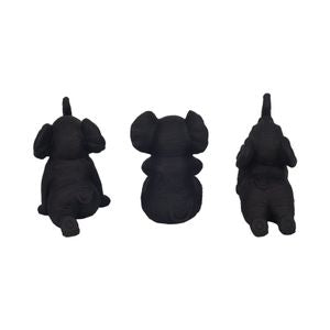 Stone Look Yoga Elephant Decor - Antique Black