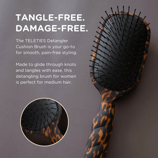 Detangler Hair Brush for Medium Hair - Tortoise // Teleties