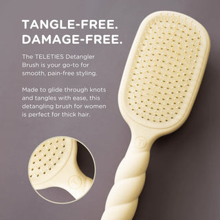 Detangler Hair Brush for Thick Hair - Tan // Teleties