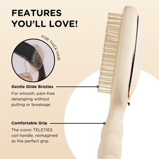 Detangler Hair Brush for Thick Hair - Tan // Teleties