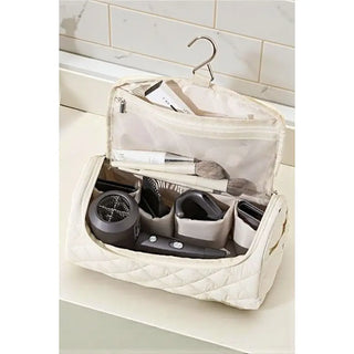 Hazel Cream Floral Cosmetic Case