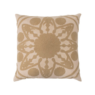 20" Square Cotton Flower Design Pillow