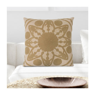 20" Square Cotton Flower Design Pillow