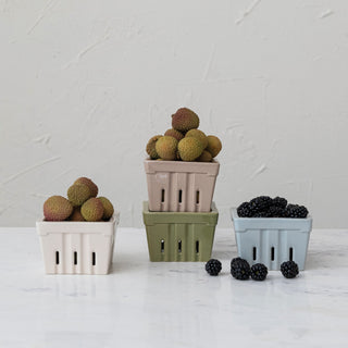 Stoneware Berry Basket Neutrals