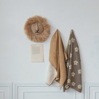 Lion Head Shaped Wall Decor / Dried Raffia