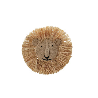 Lion Head Shaped Wall Decor / Dried Raffia