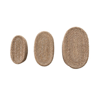Hand Woven Seagrass Flat Oval Baskets
