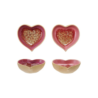Stoneware Heart Shaped Gemstone Ring Dish
