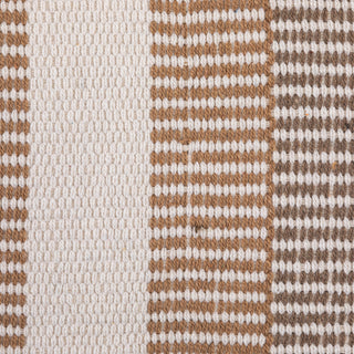 Neutral Striped Cotton Fringe Throw