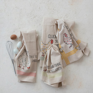 Chicken Sayings Printed Tea Towel
