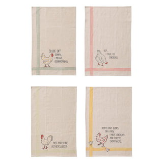 Chicken Sayings Printed Tea Towel