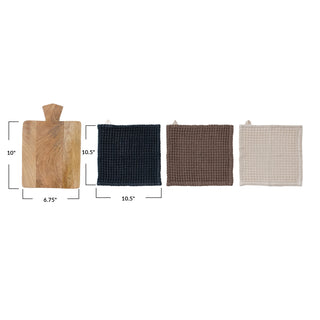 Waffle Weave Dish Cloth on Serving Board