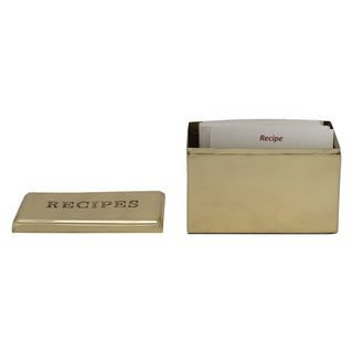 Gold Etched "Recipes" Box w/ 36 Cards