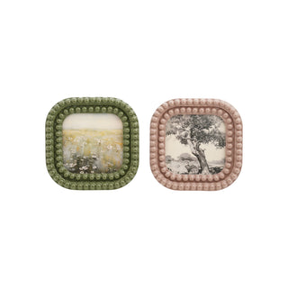 Resin Bobbin Photo Frame, 2 Colors / 4" x 4"