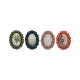 Resin Bobbin Photo Frame Magnet, 4 Colors