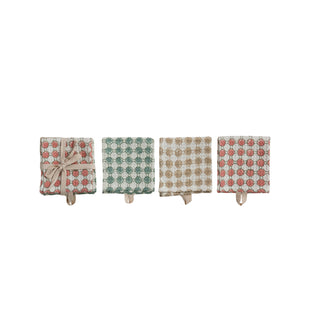 Cotton Waffle Weave Dish Cloths, Set of 3 Tied with Cotton Tape