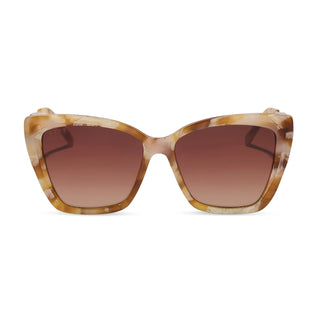 Becky II Gilded Tort Sunglasses // DIFF - Light Brown Gradient